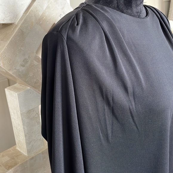 H&M blouse top shirt black long sleeve back button Size Medium - Picture 2 of 9